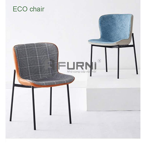 Ghế ăn nhà hàng vải caro ECO 1A-FP nhập khẩu TPHCM