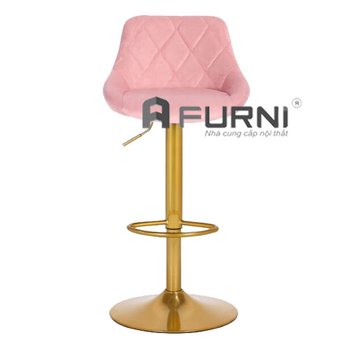 Ghế bar trang điểm CB 2261B-F nệm vải nhung màu hồng