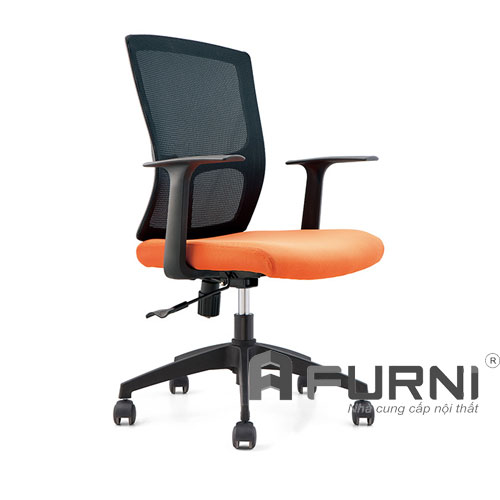 Ghế nhân viên chân nhựa hiện đại CE 4269-M nệm màu cam