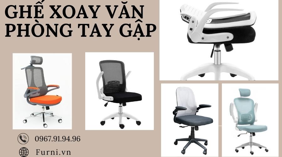 TOP Mẫu Ghế Xoay Văn Phòng Tay Gập Lưng Lưới Thoáng Mát TP HCM 