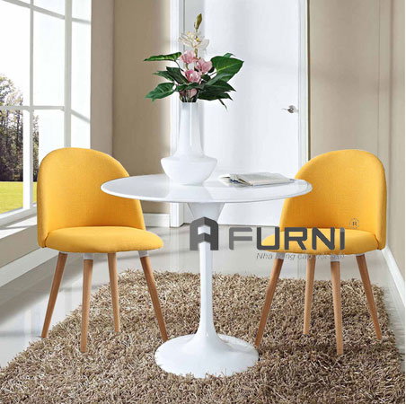 Bộ bàn ghế VELVET-F kết hợp bàn tulip mặt composite 60