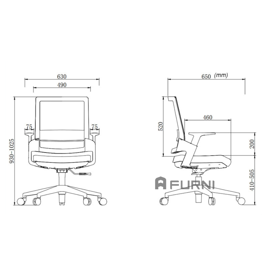 Ghế văn phòng khung nhựa trắng hiện đại dành cho nhân viên CE4529-1M