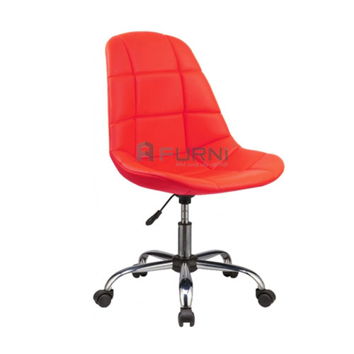 Ghế văn phòng bọc PVC chân xoay hiện đại mẫu mới chân xoay màu đỏ CE4178-P