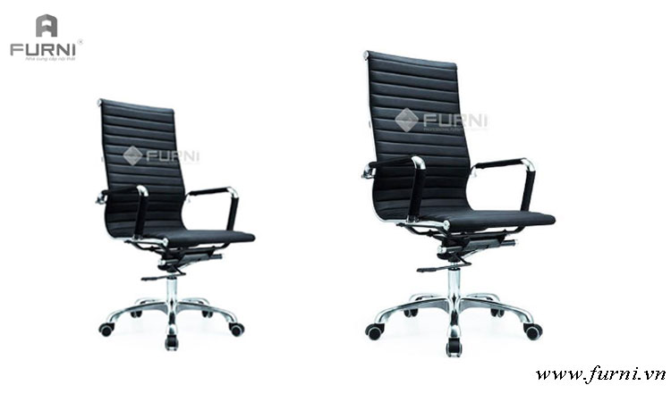 Ghế văn phòng nhập khẩu cao cấp bọc PVC CM4130-P1 màu đen