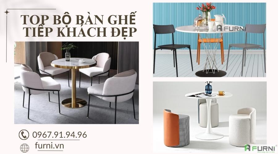Bộ Bàn Tư Vấn Tiếp Khách Showroom Đẹp 2 - 3 Ghế Nhỏ Gọn Hiện Đại HCM