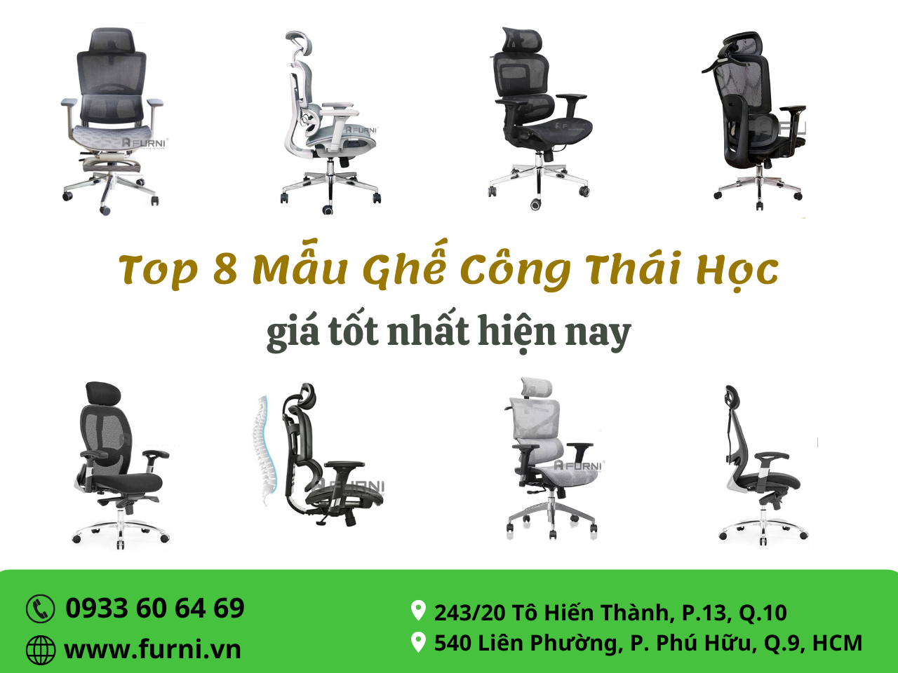 Top 8 Mẫu Ghế Chuẩn Công Thái Học Có Giá Thành Tốt Nhất Hiện Nay - HCM