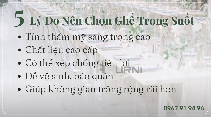 Ưu điểm của ghế nhựa trong suốt