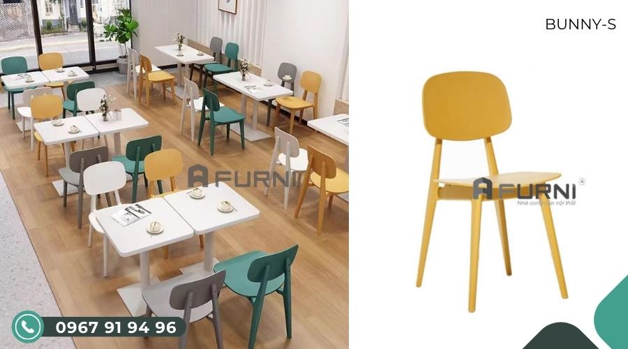 Ghế café thư viện trường học nhựa đúc đẹp nhập khẩu BUNNY-S