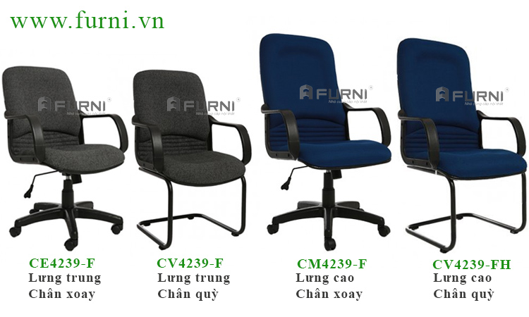 Ghế xoay bọc vải toàn thân thoải mái giá rẻ cho nhân viên văn phòng CE4239-F