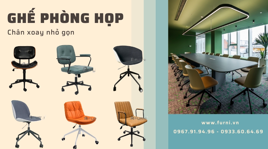 10+ Ghế Phòng Họp Đẹp Chân Xoay Nhỏ Gọn Giúp Tối Ưu Không Gian Hiệu Quả