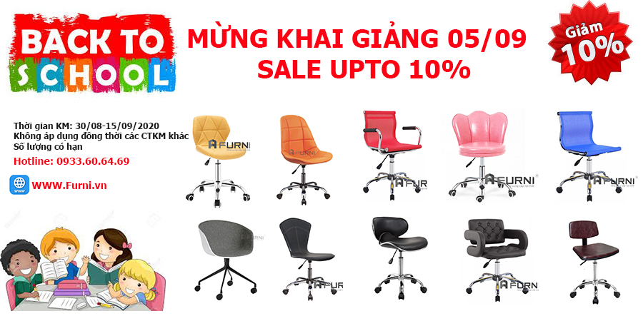 Ghế học bài nhập khẩu khuyến mãi 10% nhân dịp lễ khai giảng năm học mới 