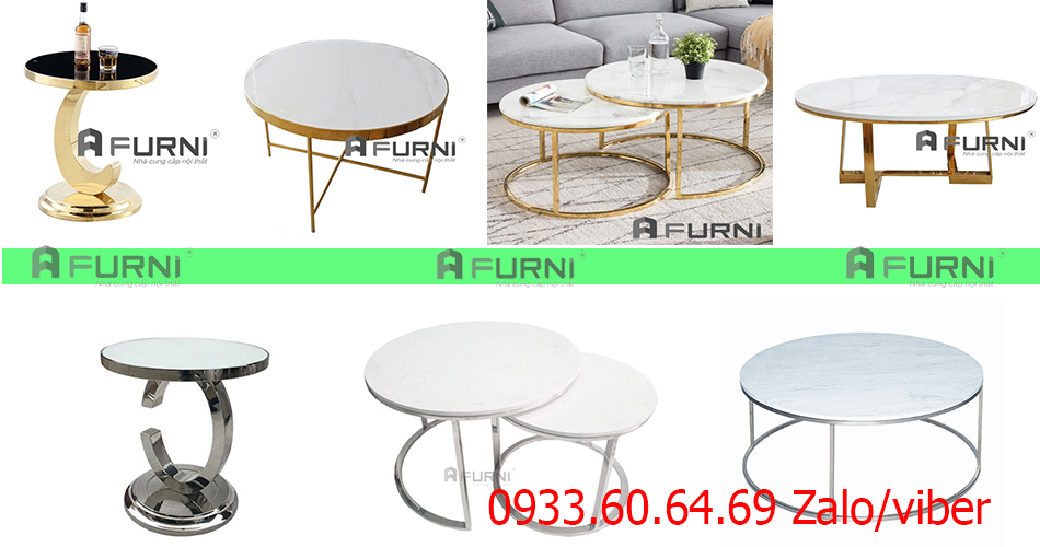 Gợi ý những mẫu bàn sofa tròn mặt đá chân inox đẹp giá rẻ cho phòng khách TpHCM