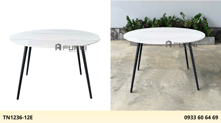 Bàn ăn mặt đá tròn cao cấp TN1236-12E