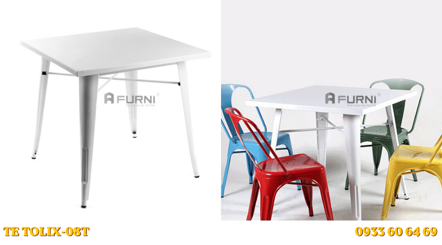 Bàn Tolix Mặt Thép Sơn TE TOLIX-08T