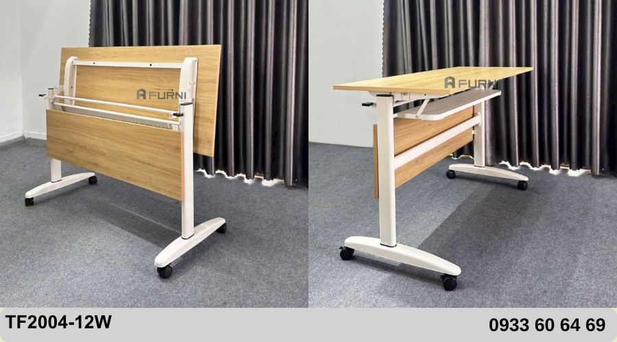 Bàn đào tạo mặt gỗ xếp hiện đại TF2004-12W