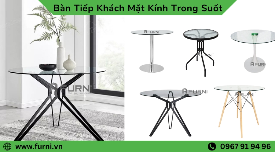 Bàn Kính Tròn Vẻ Đẹp Tinh Tế Cho Không Gian Tiếp Khách Văn Phòng Showroom