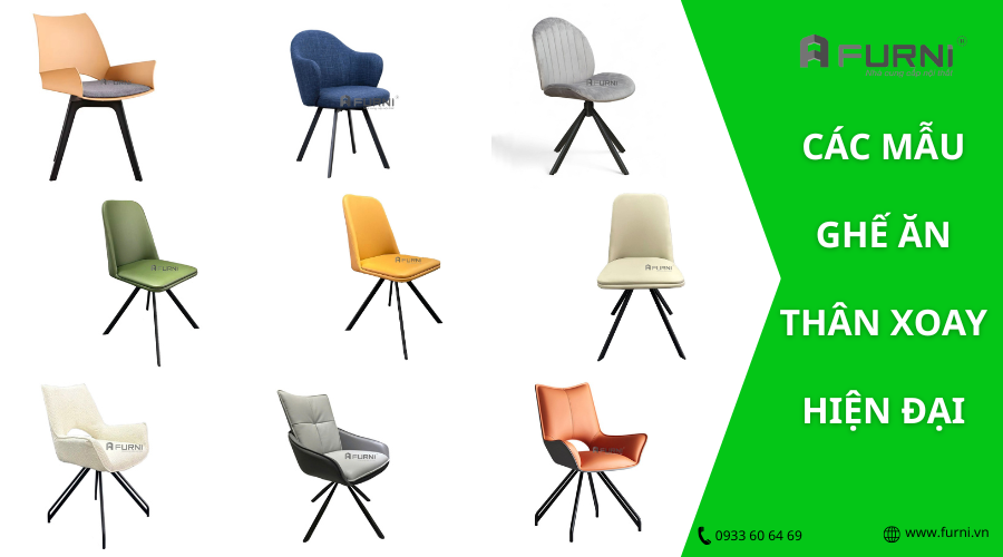 Ghế ăn thân xoay chân cố định hiện đại