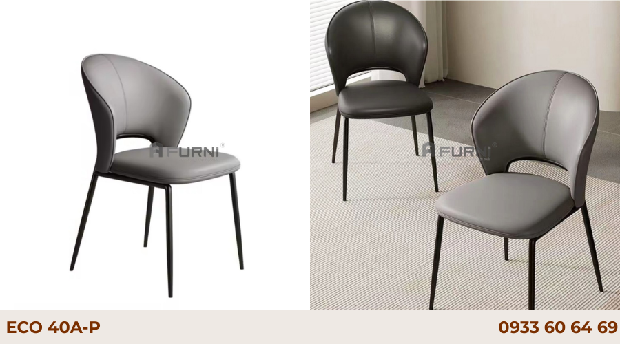 Ghế bàn ăn đẹp nhập khẩu chân sắt ECO 40A-P