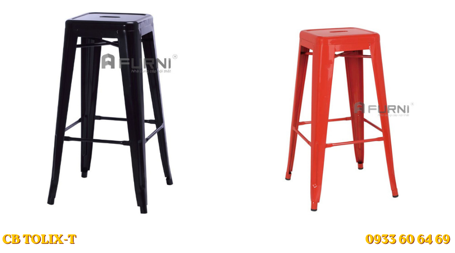 Ghế quầy bar không lưng tựa hiện đại CB Tolix-T
