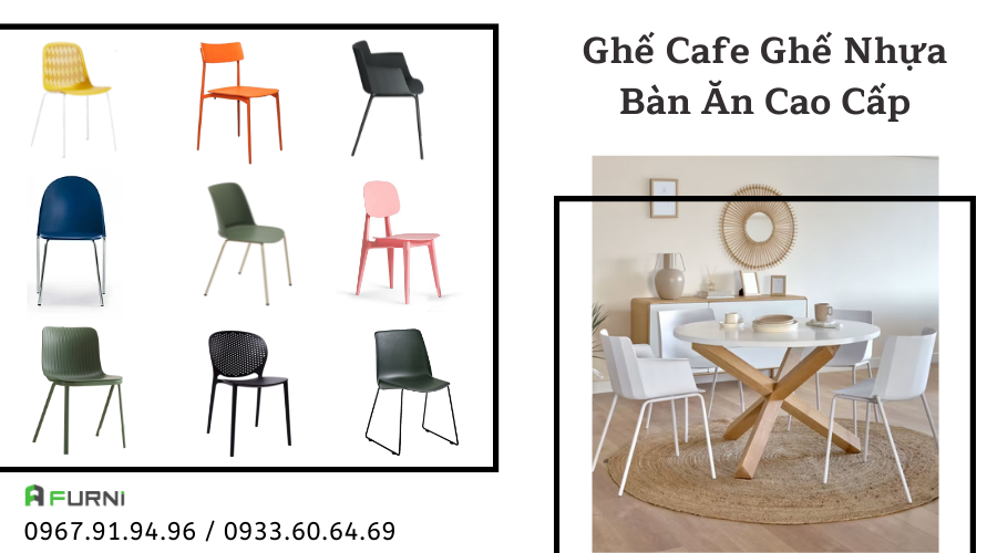 Ghế Café Ghế Bàn Ăn Thân Nhựa Hiện Đại Nhập Khẩu HCM