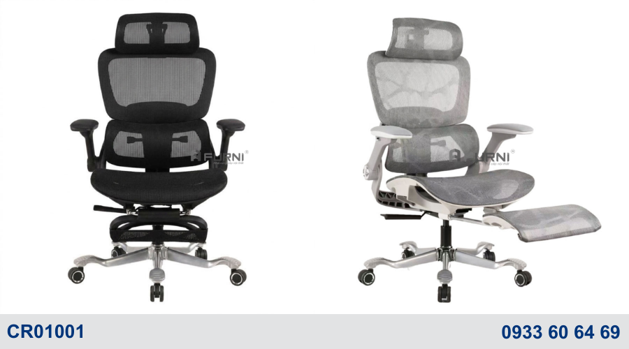 Ghế giám đốc công thái học bảo vệ cột sống có gác chân CR01001