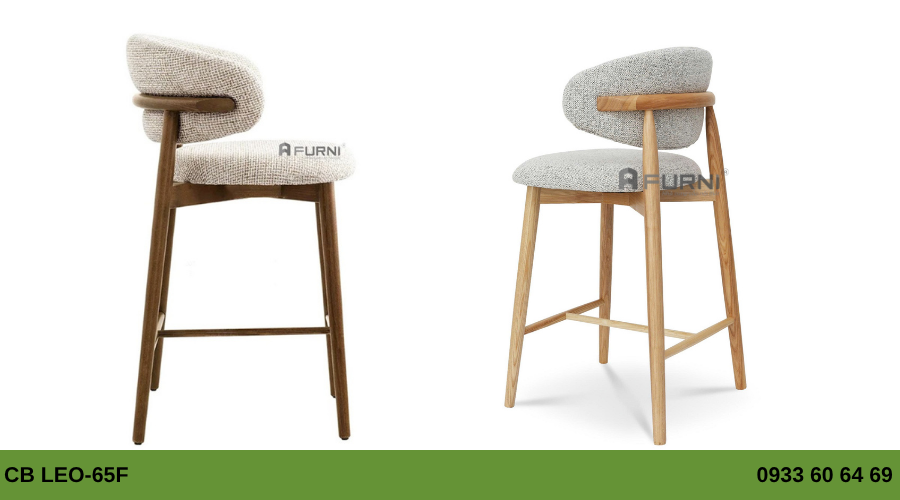 Ghế đảo bếp gỗ có nệm cao cấp CB LEO-65F