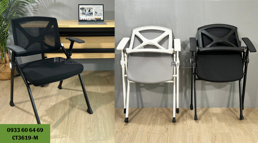 Ghế đào tạo lưng lưới xếp gọn CT3619-M