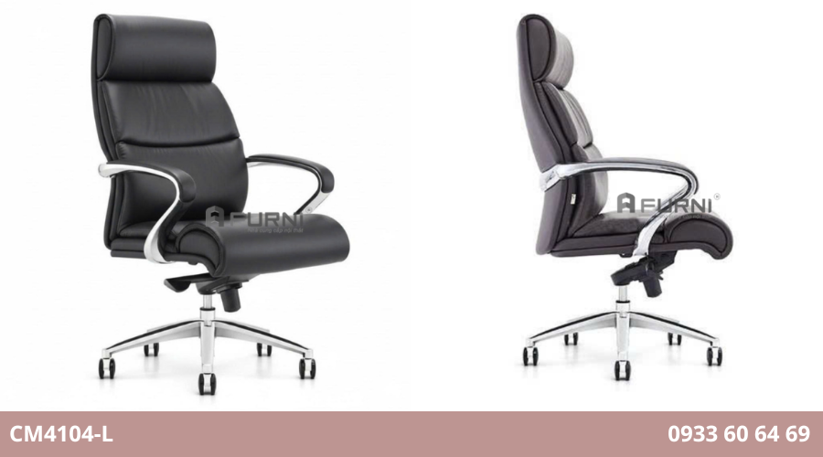 Ghế xoay giám đốc da thật cao cấp lưng cao nhập khẩu CM4104-L