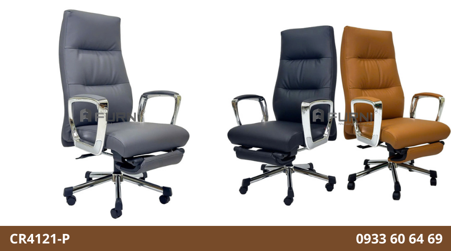 Ghế giám đốc có gác chân lưng cao hiện đại CR4121-P