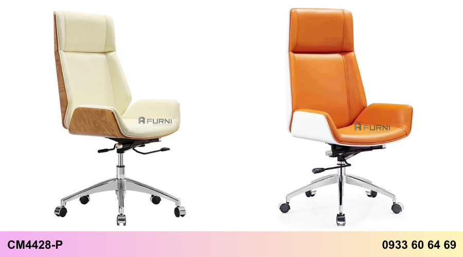 Ghế văn phòng lưng cao nệm da nhập khẩu CM4428-P
