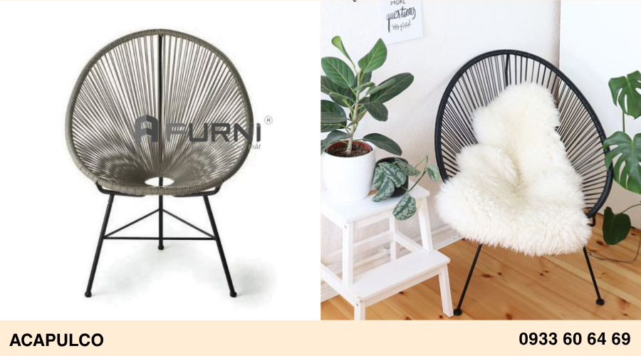 Ghế thư giãn ngoài trời dây Vinyl đan cao cấp Acapulco