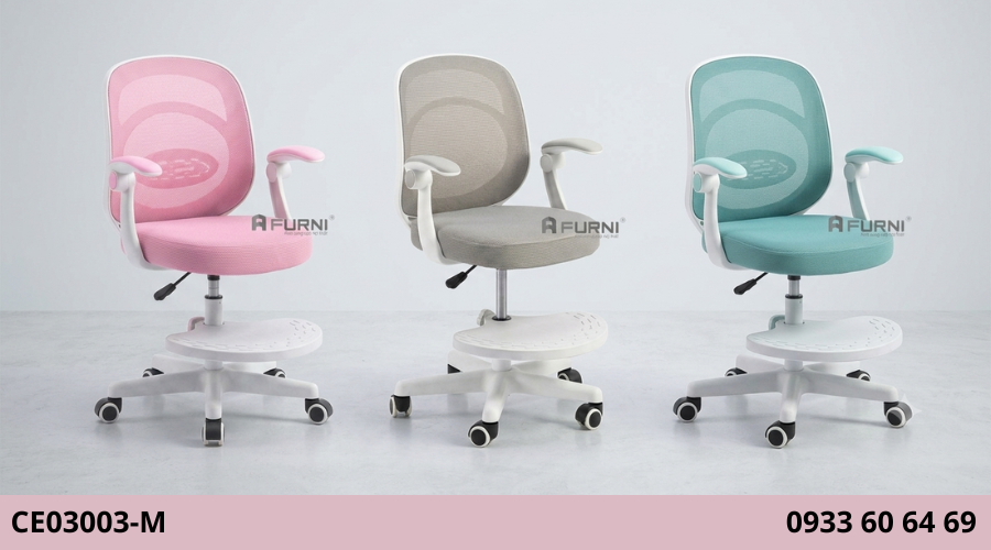 Ghế học bài cho trẻ em lưng lưới có gác chân thoải mái CE03003-M