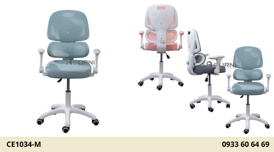 Ghế học bài lưng điều chỉnh có giá đỡ cột sống CE1034-M