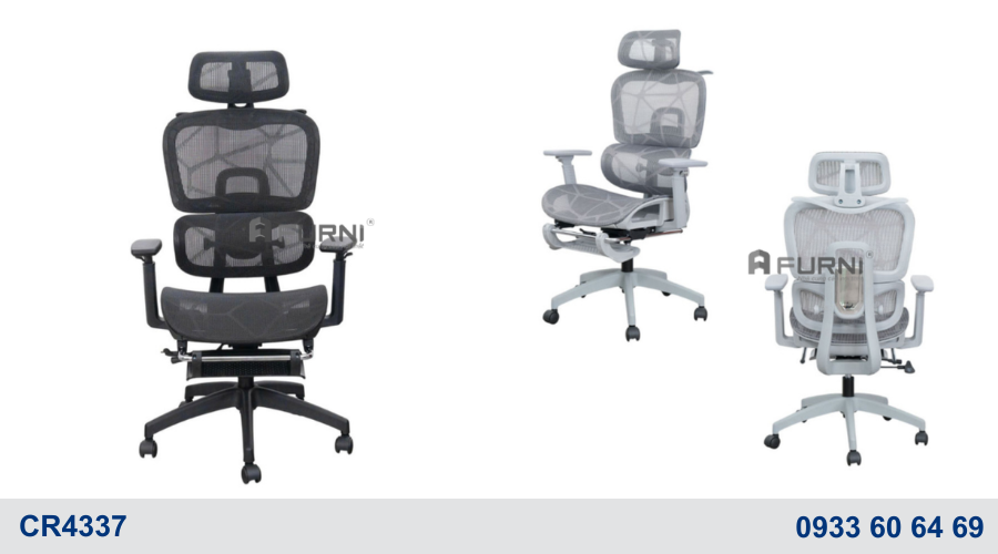 Ghế công thái học lưng lưới hiện đại nhập khẩu CR4337