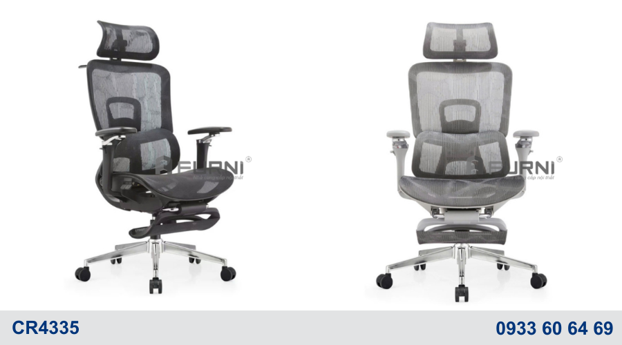Ghế ergonomic lưng lưới có tựa đầu CR4335
