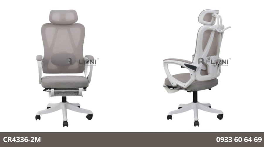Ghế làm việc khung trắng có ngả nằm gác chân CR4336-2M