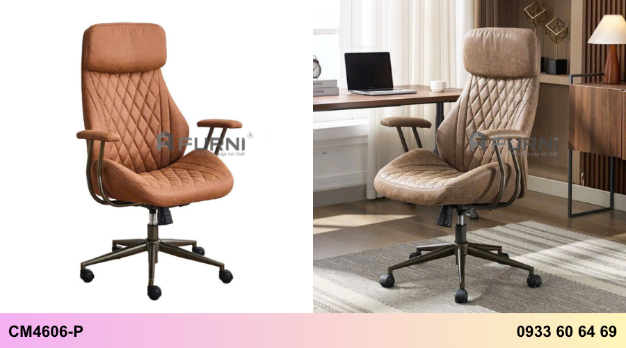Ghế văn phòng bọc da Nappa cao cấp nhập khẩu CM4606-P