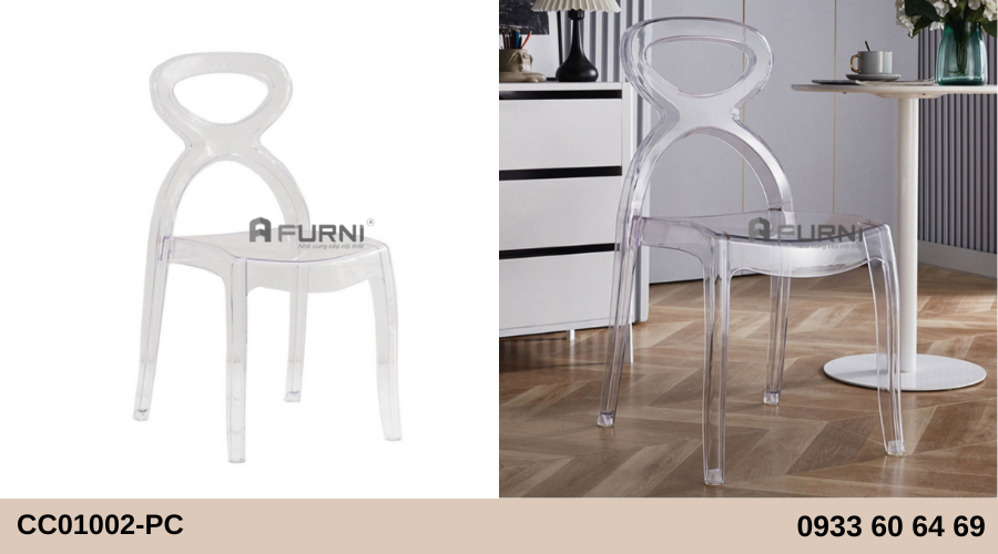 Ghế nhà hàng nhựa trong suốt hiện đại CC01002-PC
