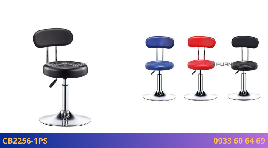 Ghế bar thấp có lưng tựa chân mâm tăng giảm CB2256-1PS