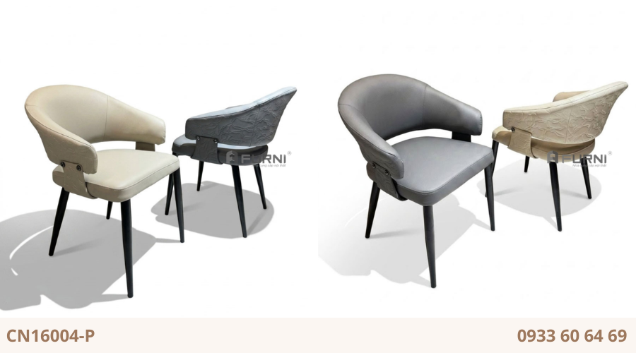 Ghế tiếp khách da PU có tay nệm dày êm ái CN16004-P