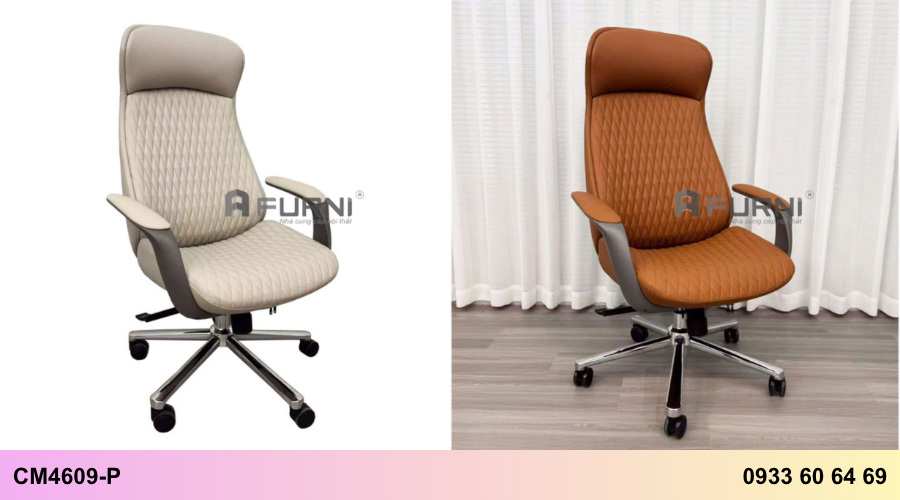 Ghế da văn phòng hiện đại lưng gật gù thư giãn CM4609-P