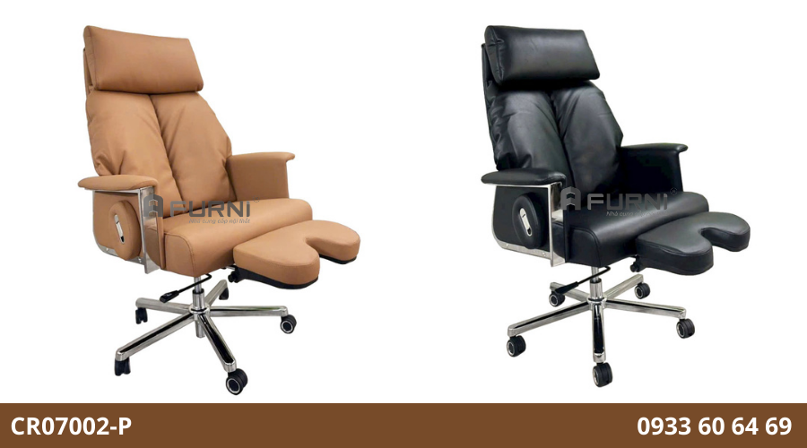 Ghế lãnh đạo có gác chân nghỉ trưa ngả lưng thư giãn CR07002-P