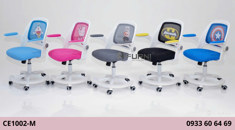 Ghế xoay học bài trẻ em họa tiết hoạt hình dễ thương CE1002-M
