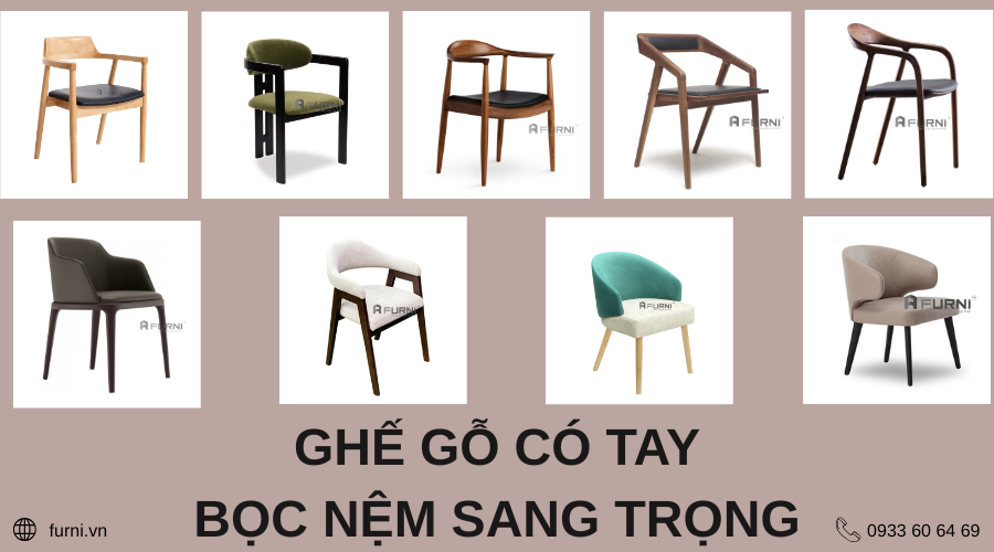Những mẫu ghế gỗ có tay bọc nệm sang trọng