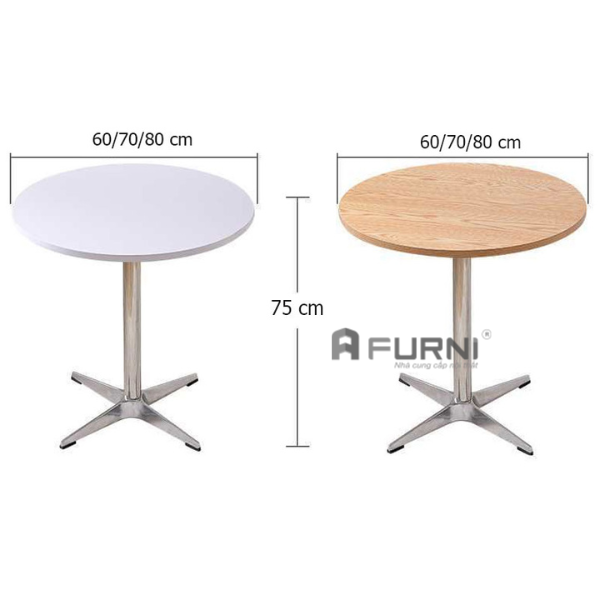 Bàn cafe mặt tròn 60 cm hiện đại TE1552-06W