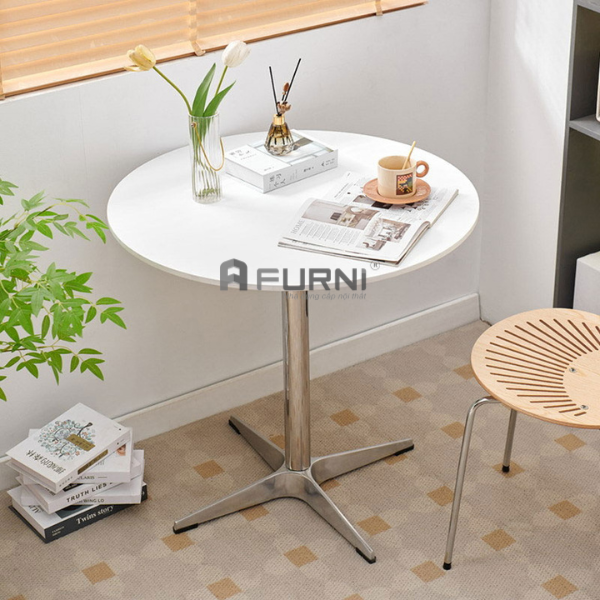 Bàn cafe hiện đại chân 4 cạnh đế nhôm TE1552-07W