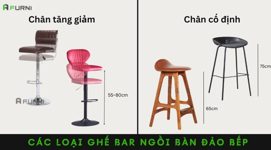 Các loại ghế bar dành cho bàn đảo bếp hiện nay tại Nội thất Furni