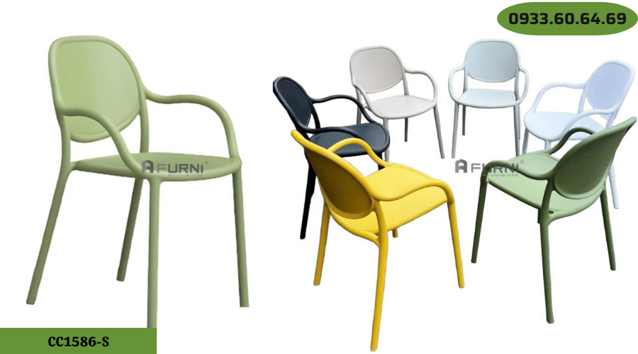 Ghế cafe tiếp khách nhựa đúc hiện đại CC1586-S