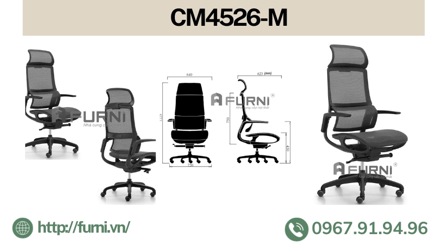Ghế Ergonomic lưng lưới giá rẻ HCM bảo vệ cột sống CM4526-M