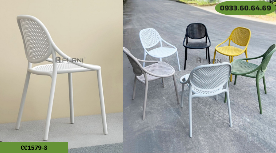 Ghế nhựa đúc có tay vịn giá rẻ CC1579-S